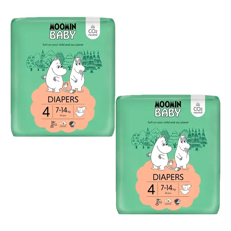 Couches pour bébés Moomin Taille 4, 2 x 42 unités
