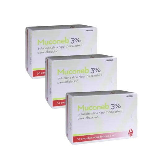 Muconeb 3% Saline Inhalation Solution 30 Ampoules X 4 Ml, Pack Of 3