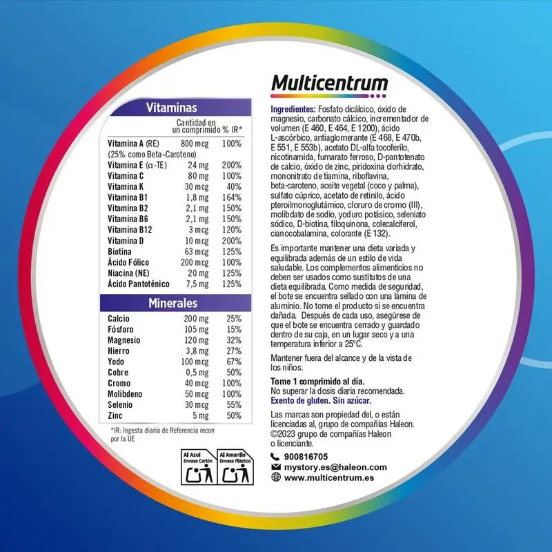 Multicentrum Supplément alimentaire multivitaminé pour hommes, 30 comprimés