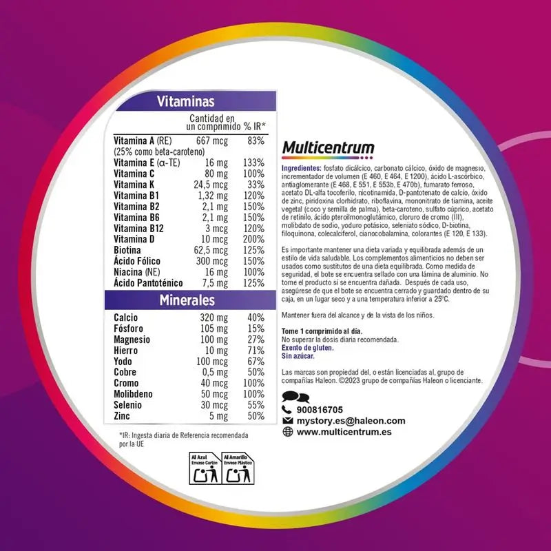 Multicentrum Supplément alimentaire multivitaminé pour femmes, 90 comprimés
