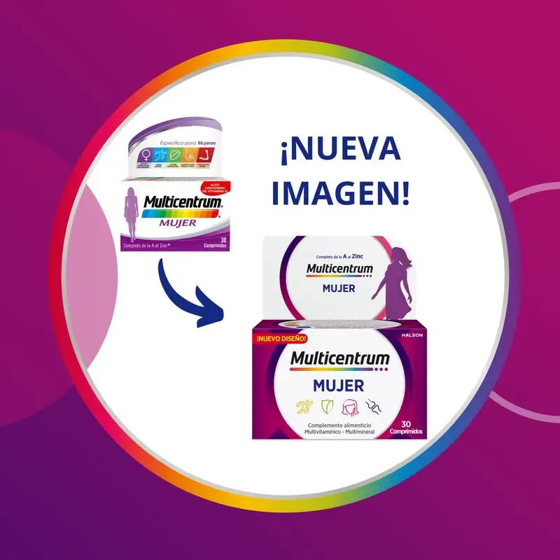 Multicentrum Supplément alimentaire multivitaminé pour femmes, 90 comprimés