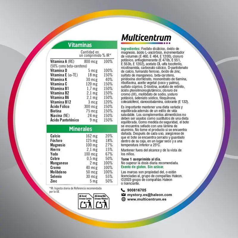 Multicentrum Adults 50+ Multivitamin Food Supplement For Adults 50+, 90 Comprimés