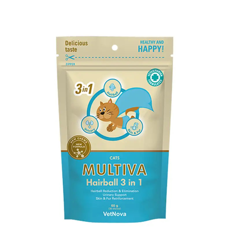 Multiva Hairball 3-en-1, 30 friandises à mâcher