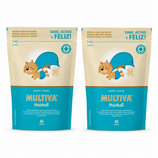 Multiva Vetnova Multiva Boules de poils, 45 croquettes, Snack pour chat, pack 2