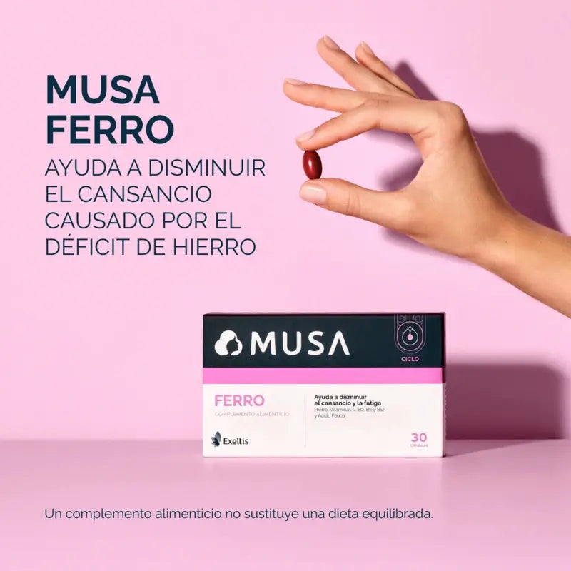 Musa Triplo Ferro Supplément Alimentaire en Fer, 3 x 30 gélules