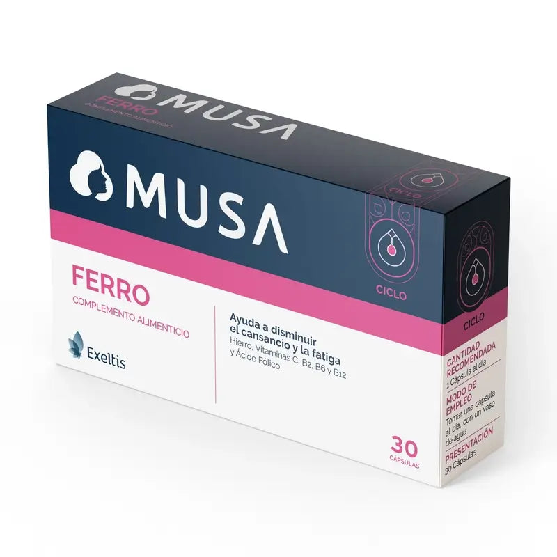 Musa Triplo Ferro Supplément Alimentaire en Fer, 3 x 30 gélules