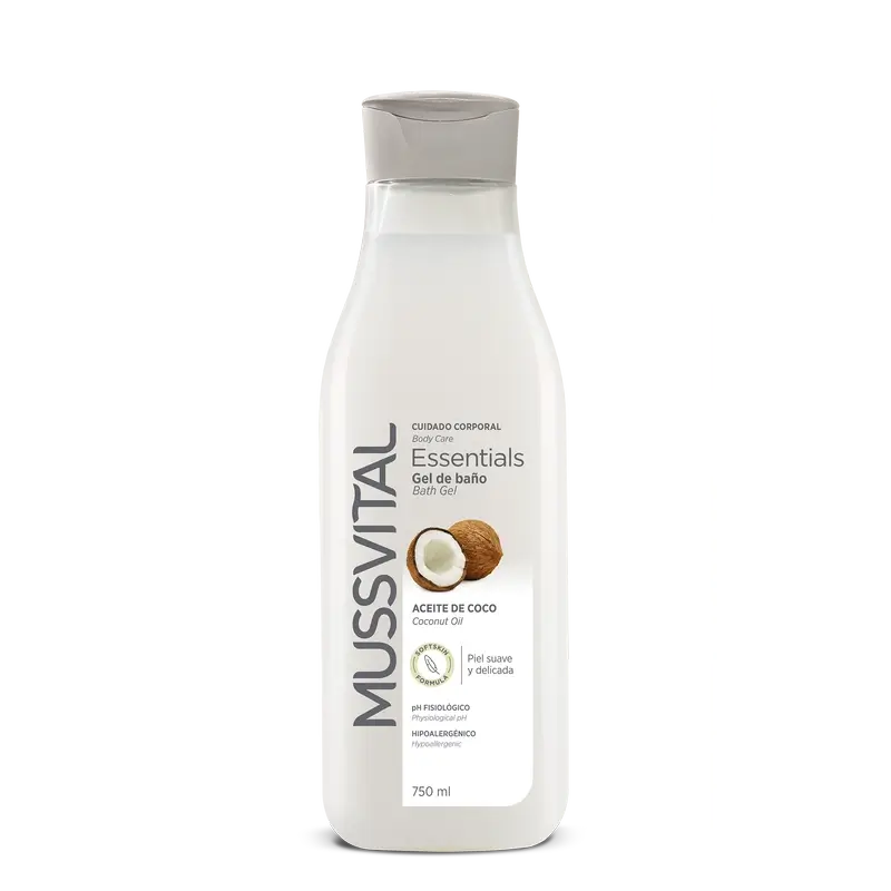Mussvital Essentials Gel de bain à l'huile de coco, 750 ml