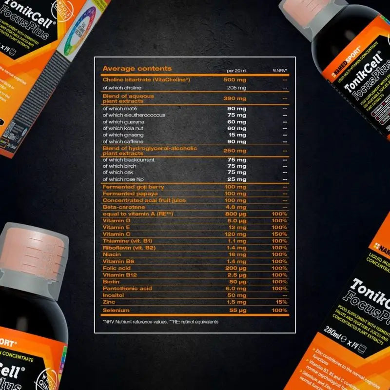 Named Sport Vitamines et minéraux Tonikcell® Focusplus , 1 pot de 280 ml