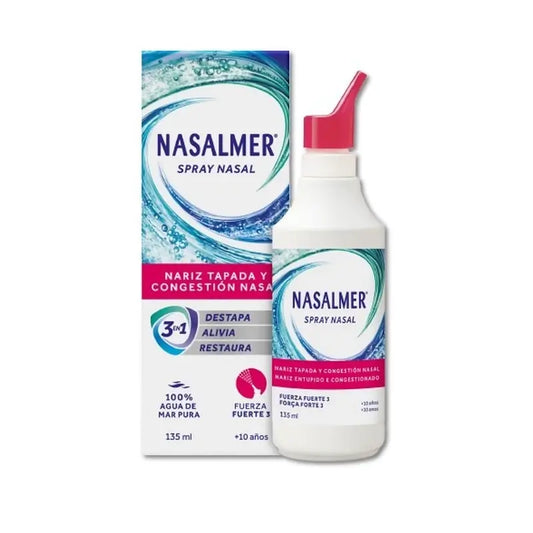 Nasalmer Strong, décongestion nasale et nettoyage en profondeur, 135 ml en spray