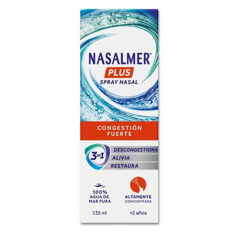 Nasalmer Plus, décongestion nasale et soulagement de la congestion sévère, 135 ml en spray