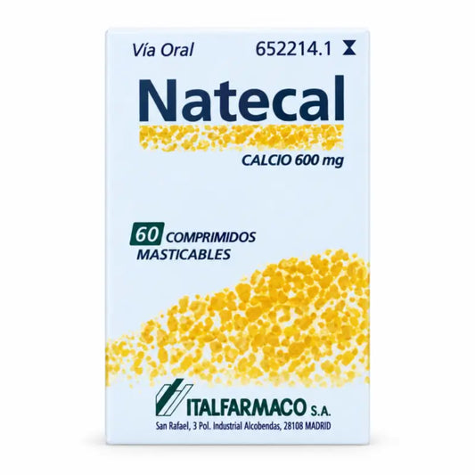 Natecal Calcium 600 mg 60 comprimés à croquer
