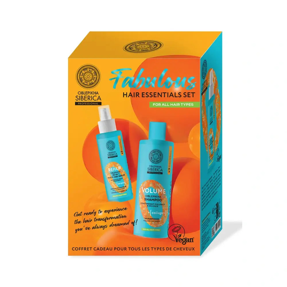 Natura Siberica Fabulous Hair Essentials Set Volumising Shampooing, 400 ml + Multifunction Serum, 200 ml