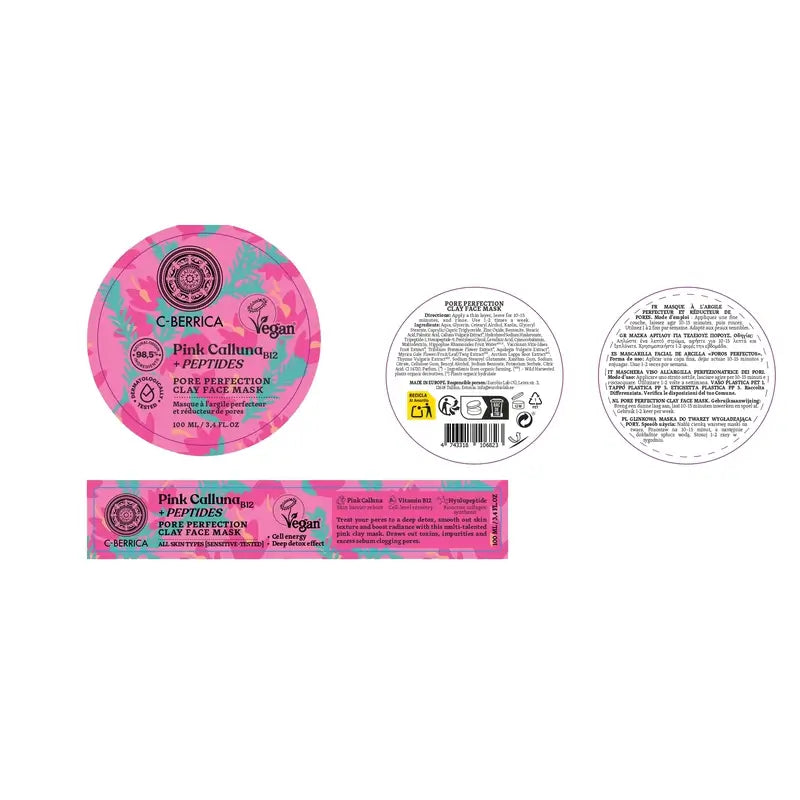 Natura Siberica Masque facial à l'argile pour les pores parfaits, 100 ml