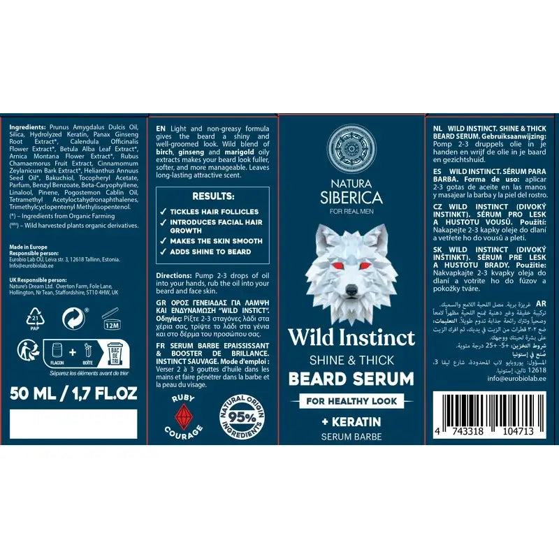Natura Siberica Men Wild Arctic. Sérum pour la barbe, 50 ml