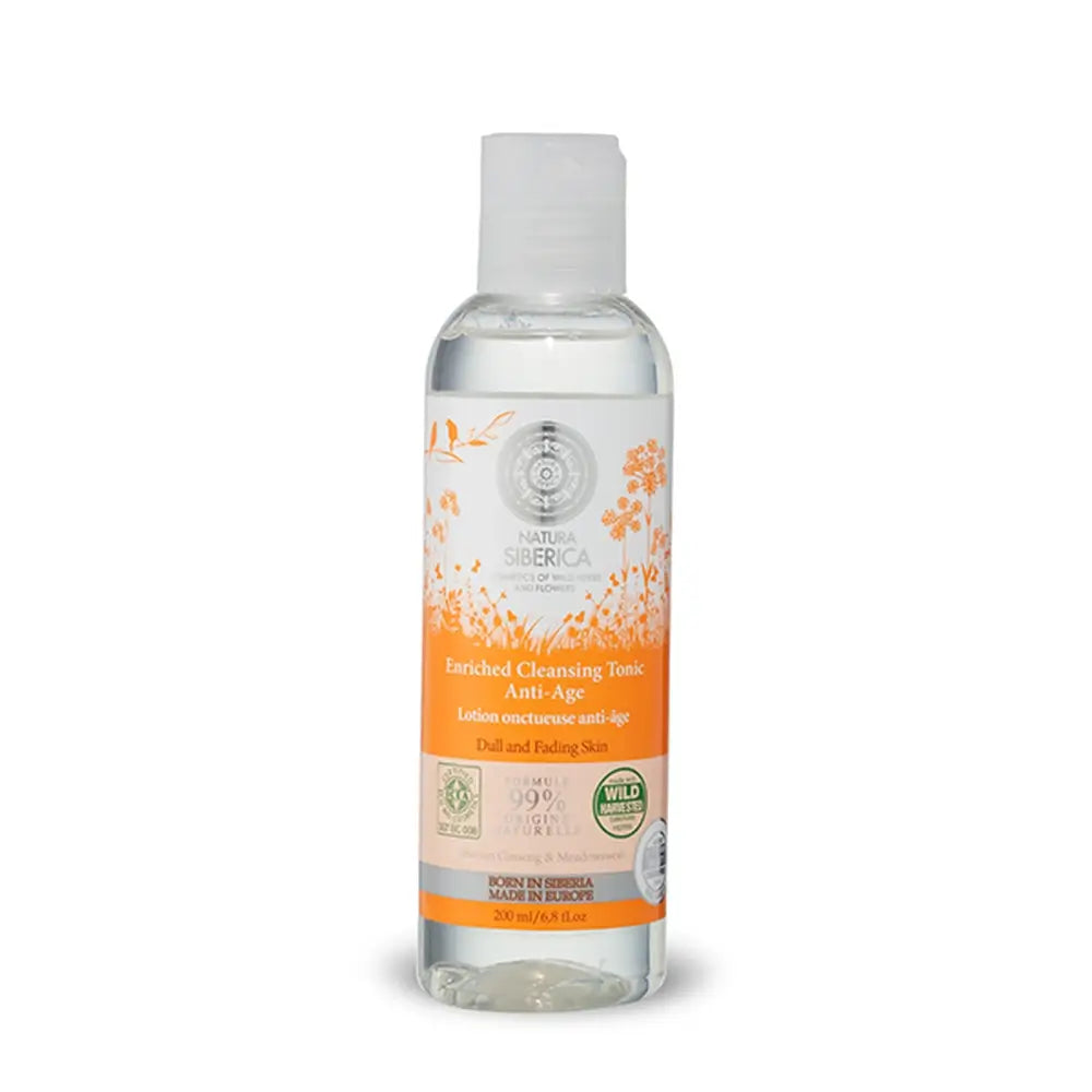 Natura Siberica Enriched Anti-Age Cleansing Toner, pour les peaux fatiguées et ternes, 200 ml