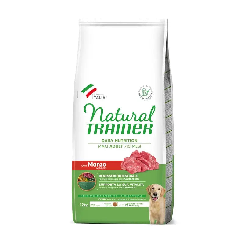 Natural Trainer Canine Adult Maxi Beef 12Kg, nourriture pour chiens