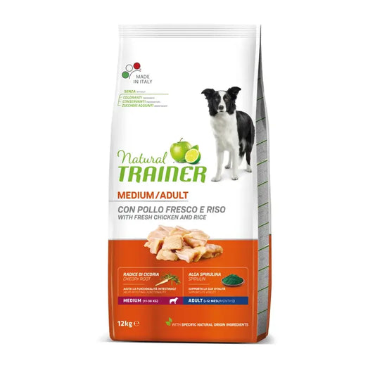 Natural Trainer Canine Adult Medium Chicken 12Kg, nourriture pour chiens