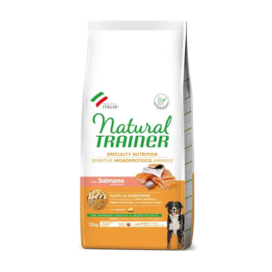 Natural Trainer Canine S/Gluten Adult Salmon, 12 kg, nourriture pour chiens