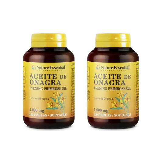 Nature Essentielle Huile d'Onagre 1000 Mg (10% Gla) , 2X100 Perles
