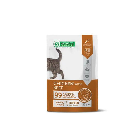 Natures P Cat Kitten Chicken With Beef Pouch 100Gr