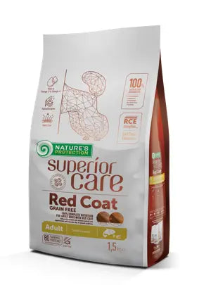 Natures Protection Superior Care Red Coat Grain Free Food For Small Adult Salmon Dogs 1,5Kg