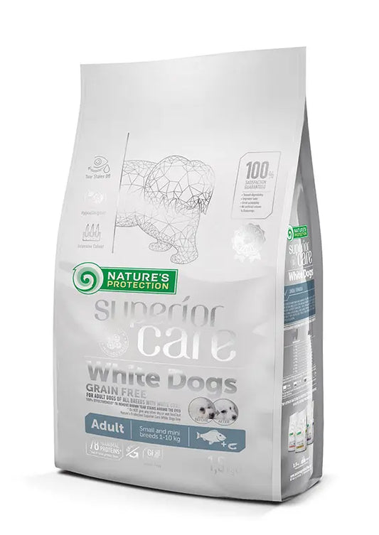 Natures Protection Superior Care White Dogs Grain Free Food For Small Adult Fish Dogs 1,5Kg