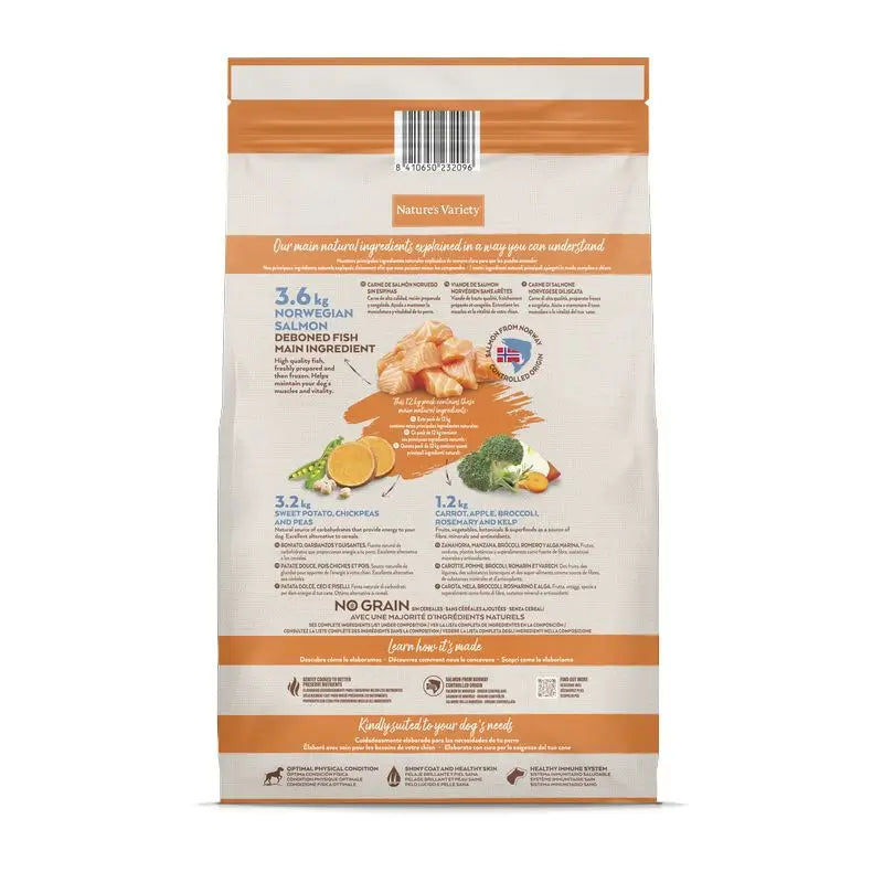Nature's Variety Canine Adult Selected Md/Mx Salmon 12Kg, nourriture pour chien