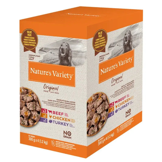 Nature's Variety Canine Original Adult Pate Med Max Pack 4X300Gr, nourriture humide pour chien