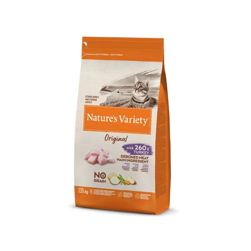 Nature's Variety Feline Adult Original Sterilised Turkey 1,25Kg, nourriture pour chat