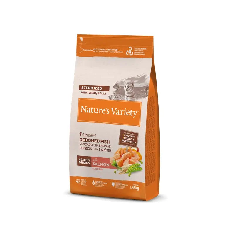 Nature's Variety Feline Adult Original Sterilised Salmon 1,25Kg, nourriture pour chat