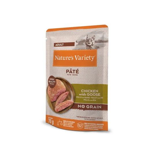Nature's Variety Feline Adult Original Pate Chicken Goose, 12 x 70 g, snack pour chat