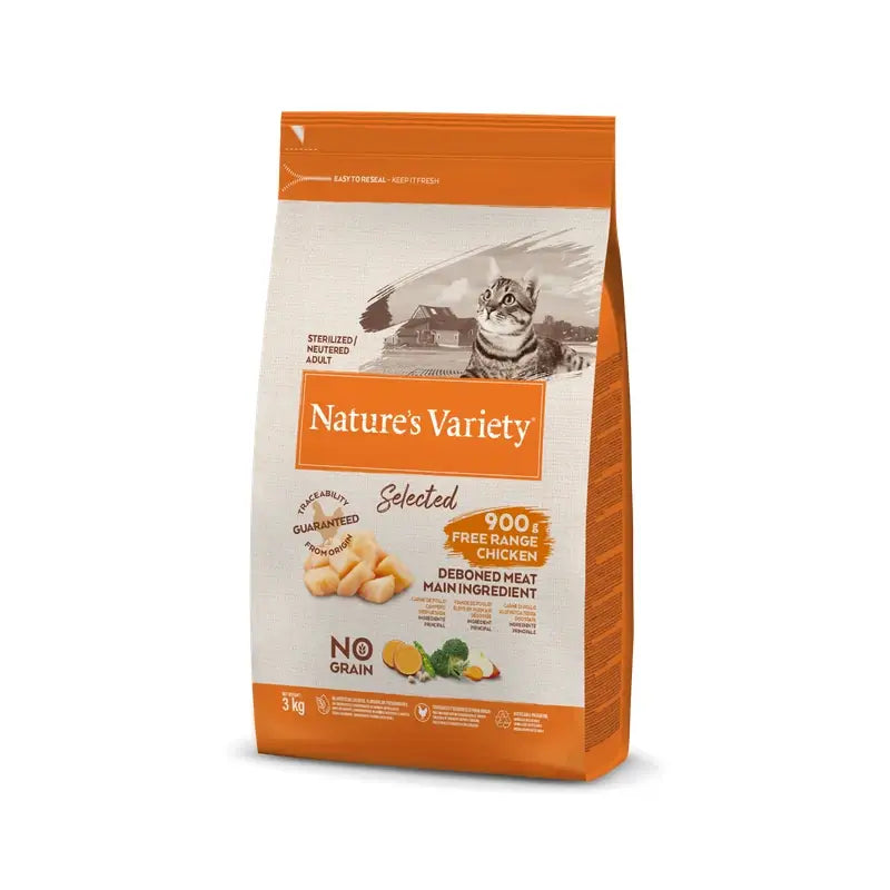 Nature's Variety Feline Adult Selected Adult Sterilised Chicken 3kg, nourriture pour chat