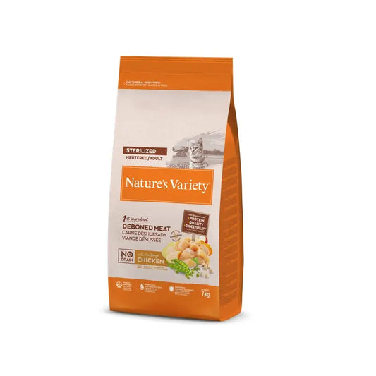 Nature's Variety No Grain Sterilized - Croquettes pour chats au poulet, 7 kg