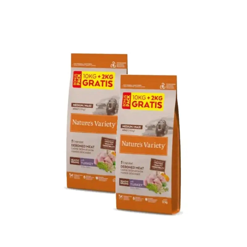 Nature's Variety pour chiens de taille moyenne à la dinde et aux céréales, lot de 2 x 12 kg