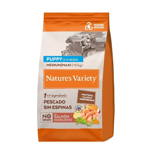 Nature'S Variety Croquettes Nv Dog No Grain Puppy Med/Max au saumon, 3 kg