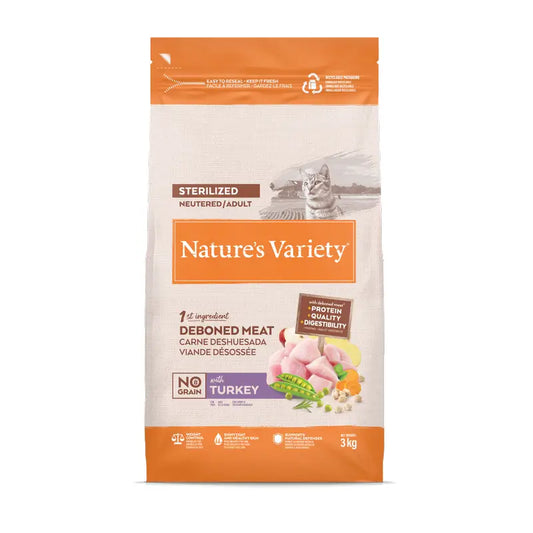 Nature'S Variety Croquettes pour chats, à la dinde, naturelles, 3 kg
