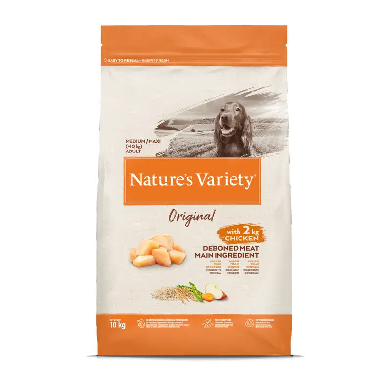 Nature'S Variety Croquettes pour chiens, Medium, au poulet, naturelles, 10 kg