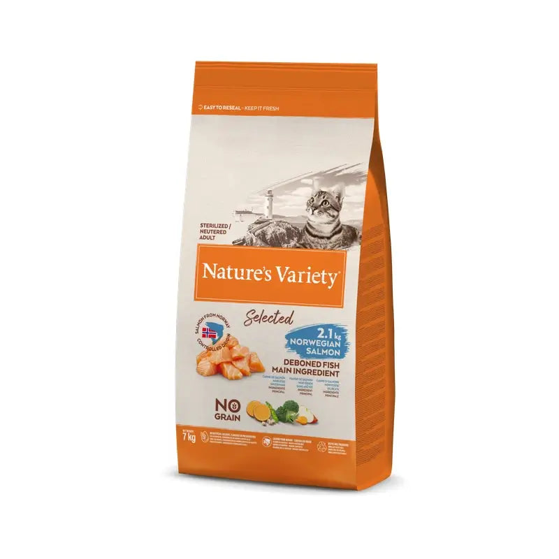 Nature's Variety Selected Feline Adult Neutered Salmon, 7 kg, nourriture pour chats