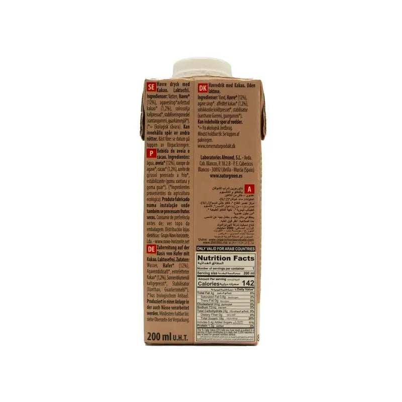 Naturgreen Boisson chocolatée aux flocons d'avoine, 200 ml