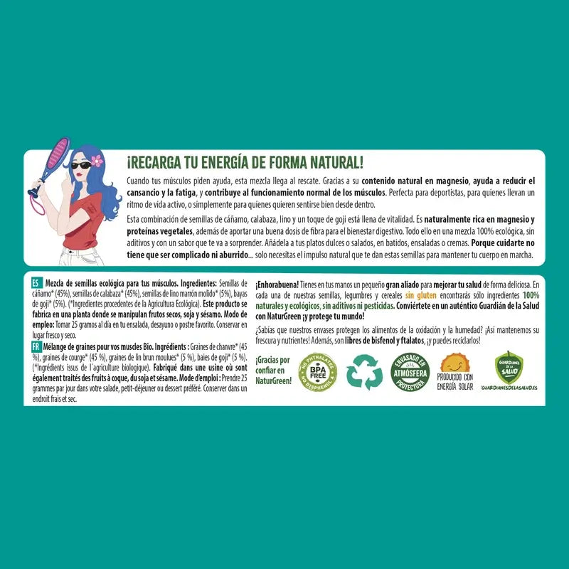 Naturgreen Organic Graines Pour Vos Muscles, 175 grammes