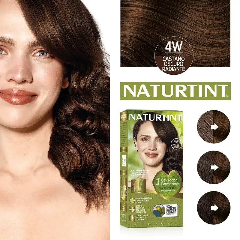 Naturtint Coloration permanente Coloration permanente sans ammoniaque Teinture 4W - Radiant Dark Brown
