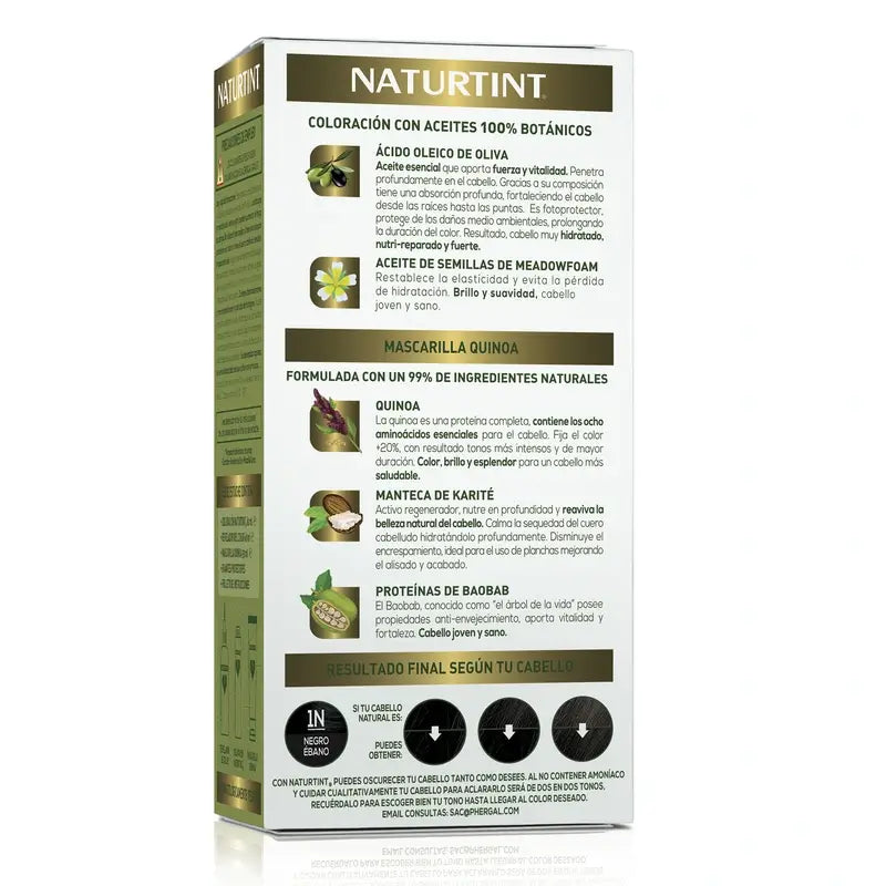 Naturtint Colorant permanent sans ammoniaque 1N - Noir ébène