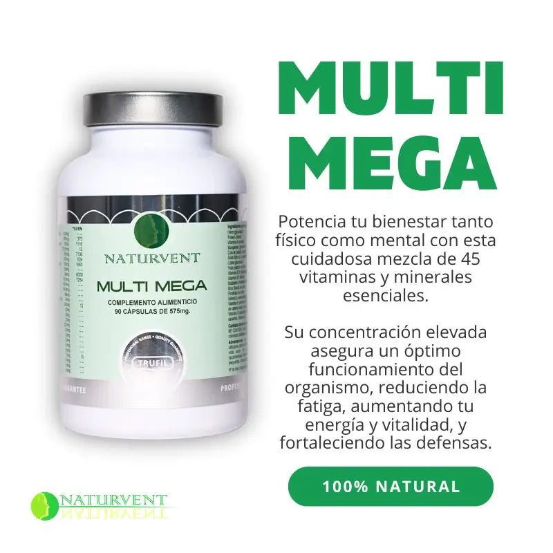 Naturvent Multivitamins Multi Mega Multivitamin, 90 gélules