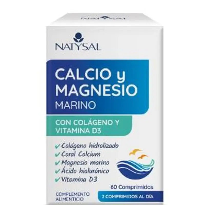 Natysal Marine Calcium and Magnesium with Collagen+Vit D3 60Com