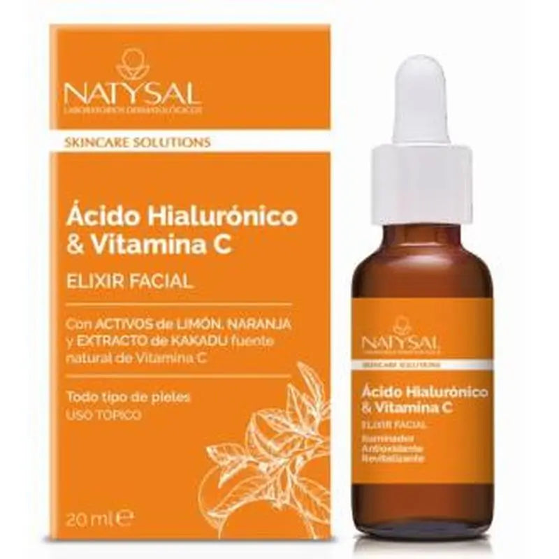 Natysal Facial Elixir Hyaluronic Acid And Vitamin C 20Ml.