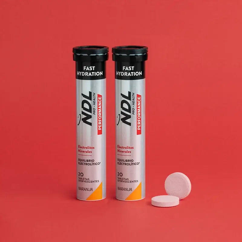 NDL Pro-Health Rapid Hydration Comprimés effervescents à l'orange, paquet de 2, 40 comprimés