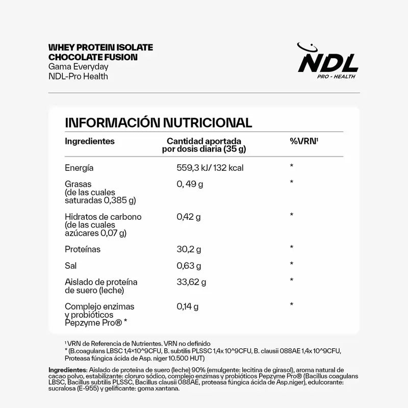 Ndl Pro-Health Whey Protein Isolate - Isolat de protéines, Chocolate Fusion , 1 kg