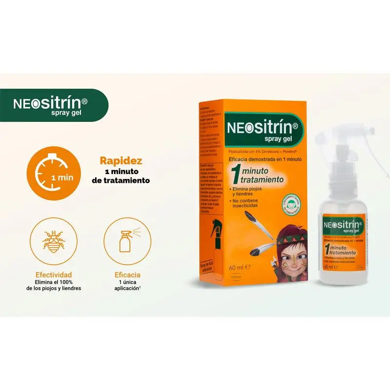 NEOsitrin® Spray gel liquide anti-poux 60 ml
