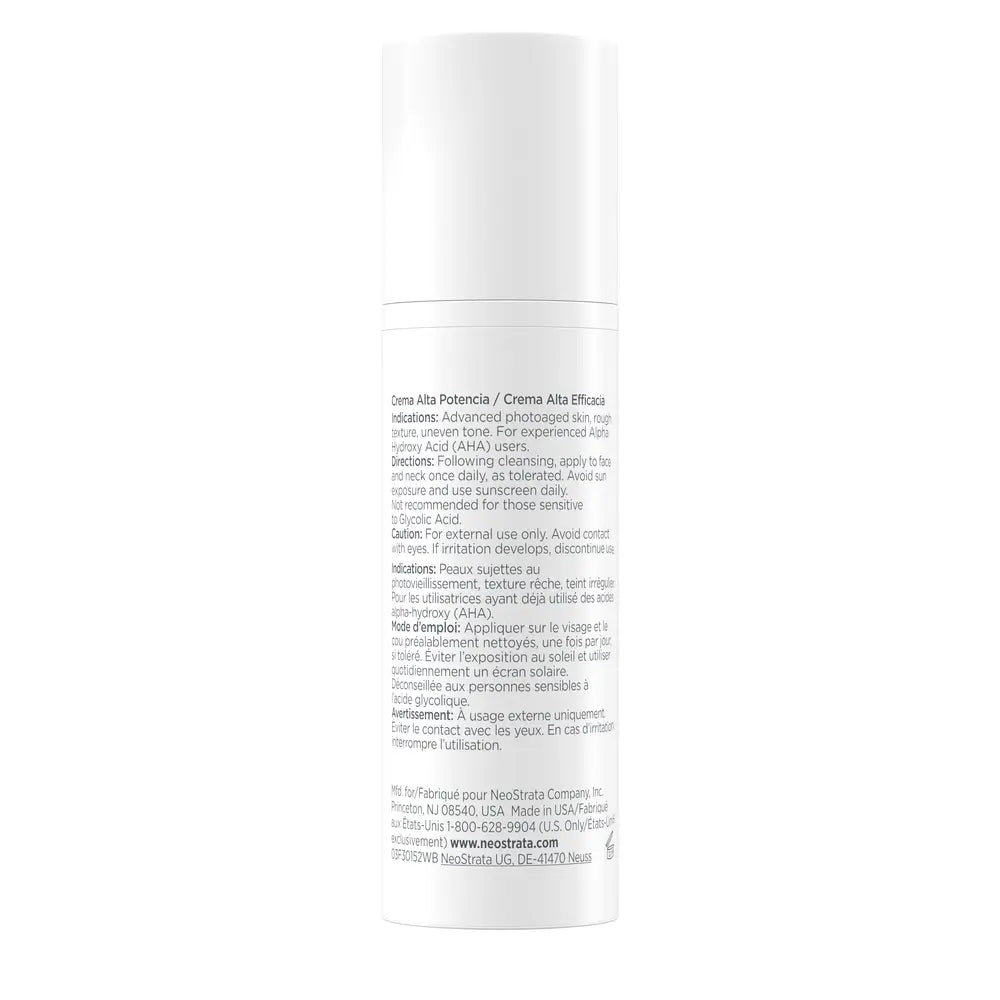 Neostrata High Potency Cream, crème hydratante pour le visage, crème anti-rides 30g