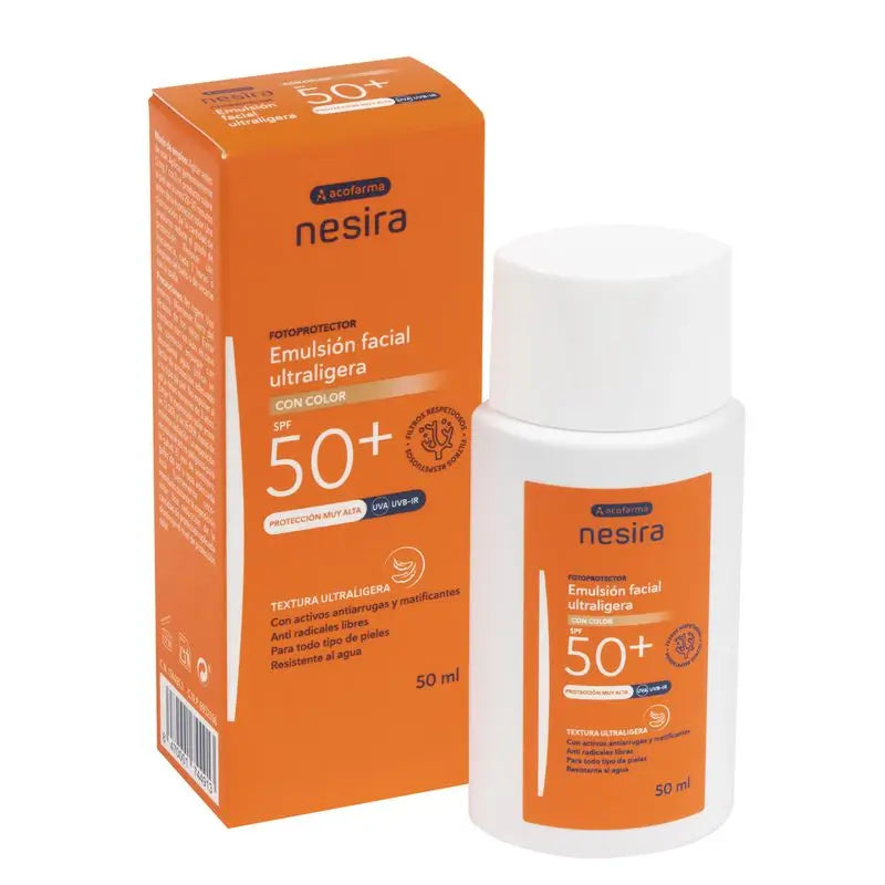 Nesira Ultra Light Facial Emulsion Spf50+ With Colour , 50 ml